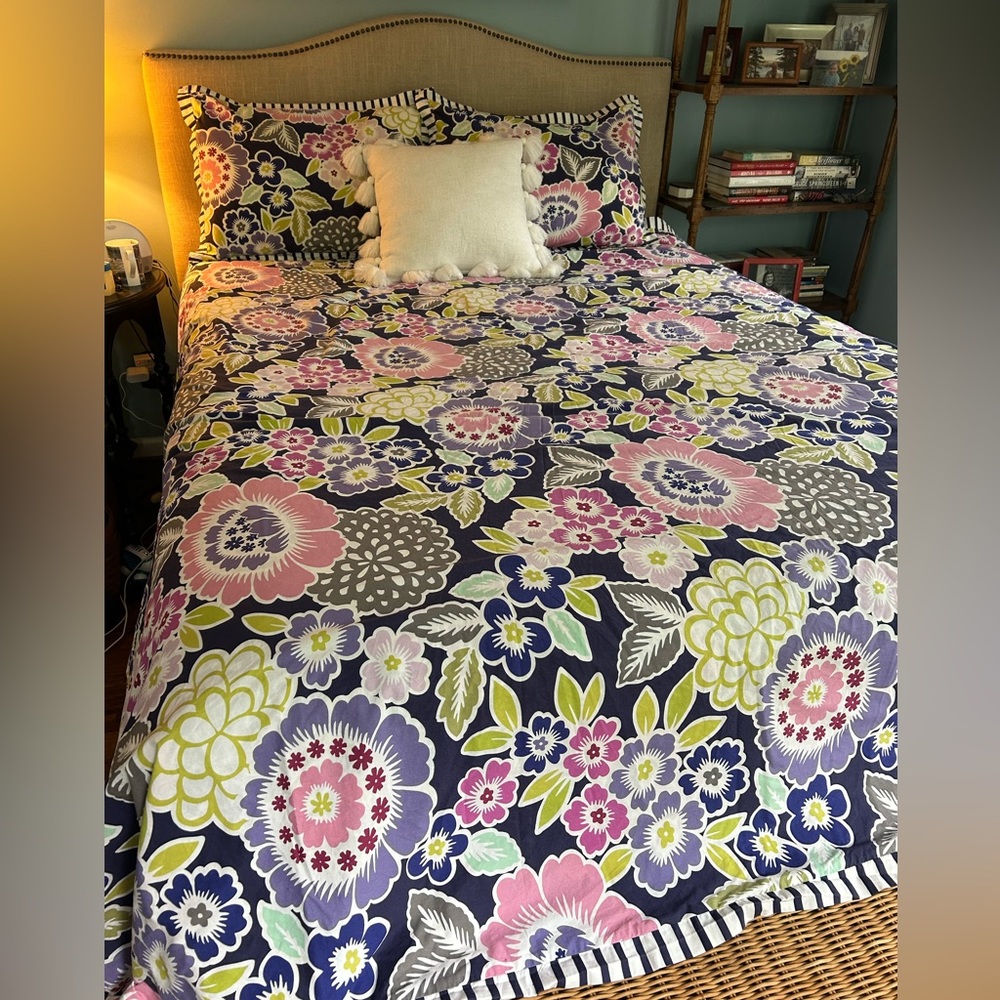 Pottery Barn Teen Queen/full duvet cover + 2 shams.